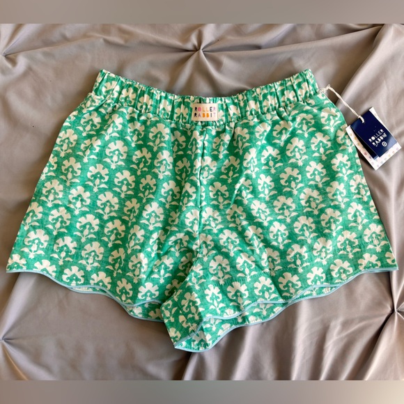 Roller Rabbit Other - Roller Rabbit x Target Teal Stamped Floral Poplin Boxer Pajama Shorts Small NEW